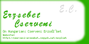 erzsebet cserveni business card